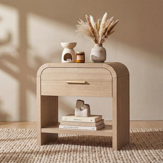 Curved 1-Drawer Nightstand