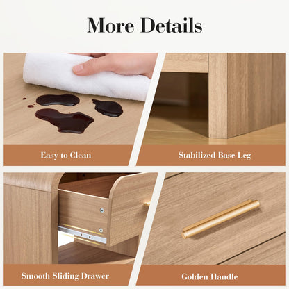 【Halloween Pre-Sale】Curved 2-Drawer Nightstand-2Pcs