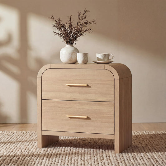 Curved 2-Drawer Nightstand