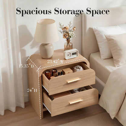 Curved 2-Drawer Nightstand