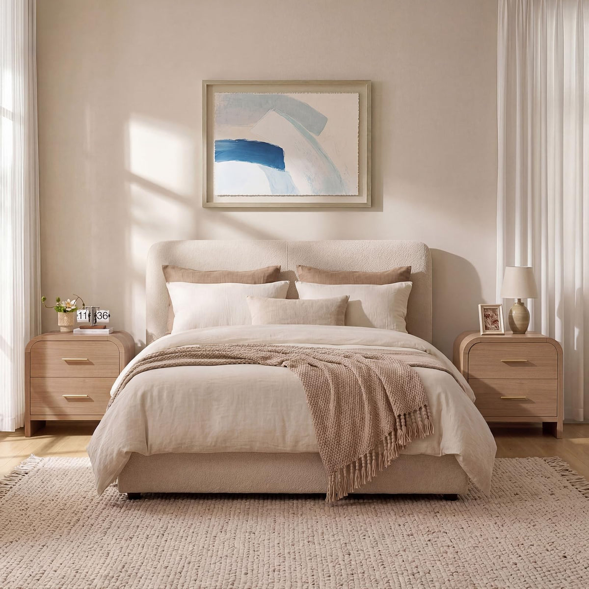 Curved 2-Drawer Nightstand