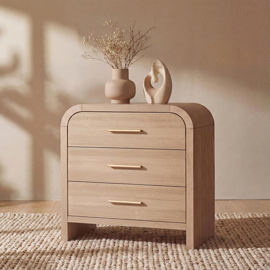 Curved 3-Drawer Nightstand