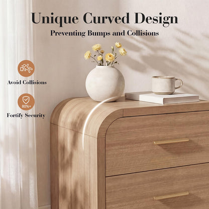 【Halloween Pre-Sale】Curved 3-Drawer Nightstand-2Pcs