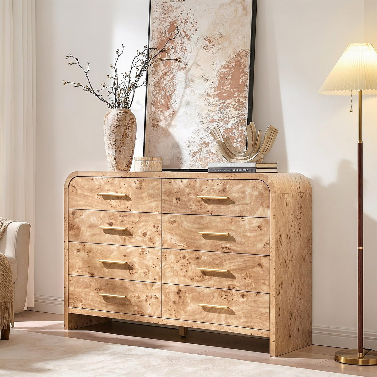 Curved 8-Drawer Dresser