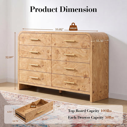 Curved 8-Drawer Dresser