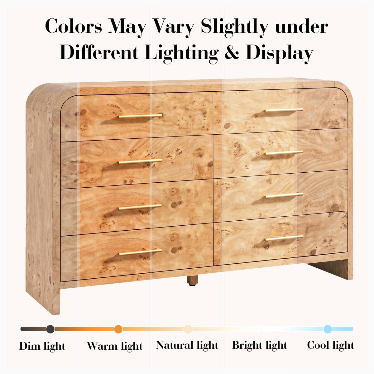 Curved 8-Drawer Dresser