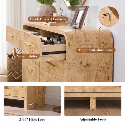 Curved 8-Drawer Dresser