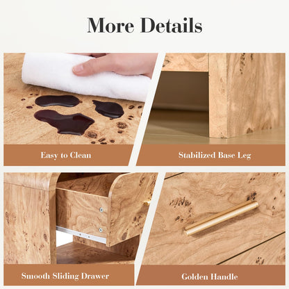 Curved 1-Drawer Nightstand