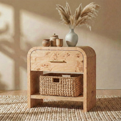 Curved 1-Drawer Nightstand