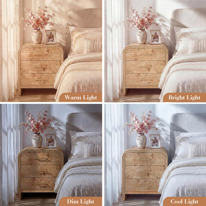 Curved 3-Drawer Nightstand