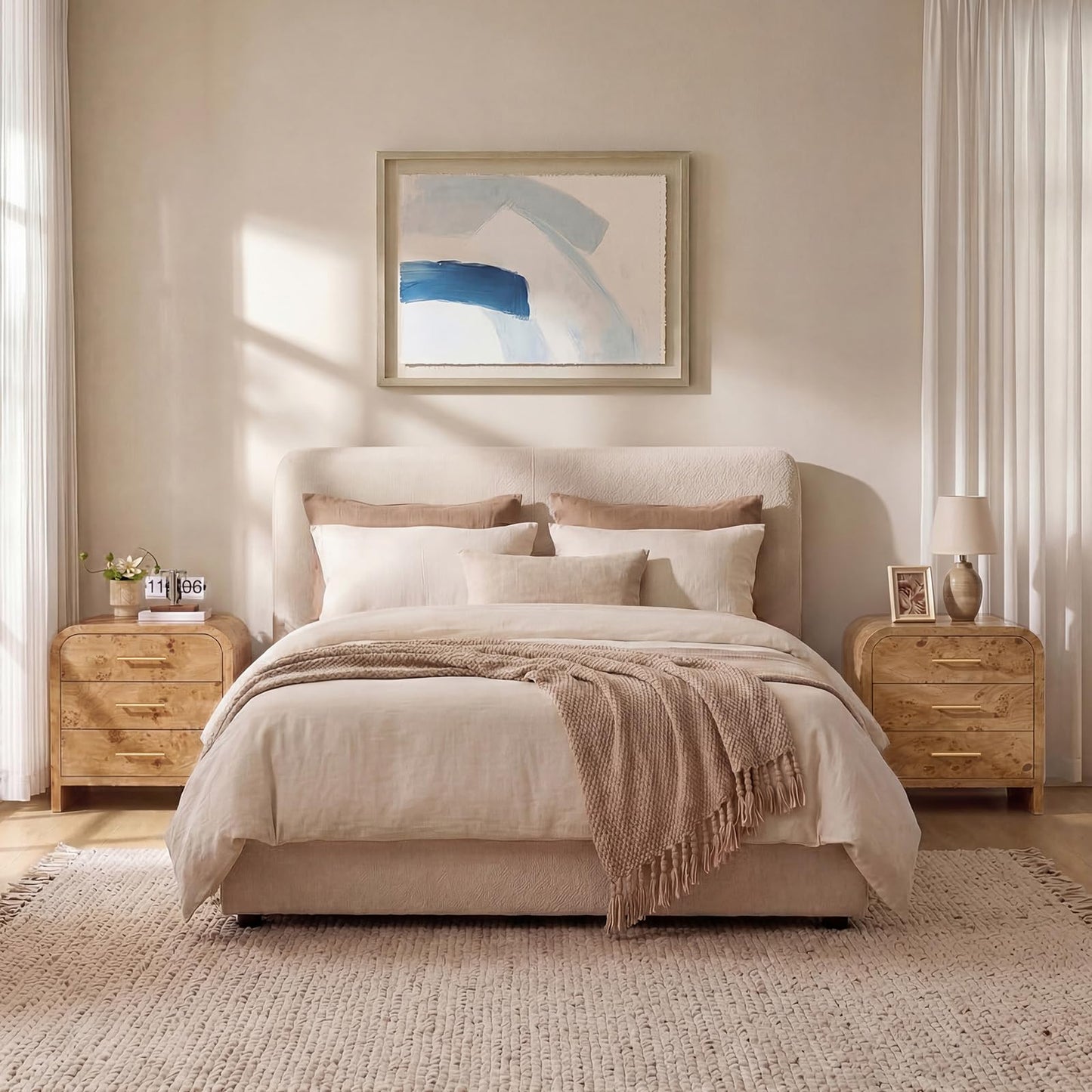 Curved 3-Drawer Nightstand