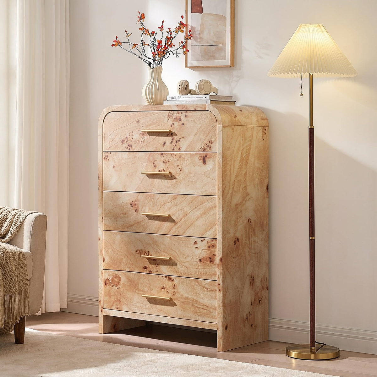 Curved 5-Drawer Dresser