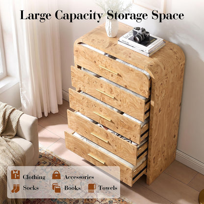 Curved 5-Drawer Dresser