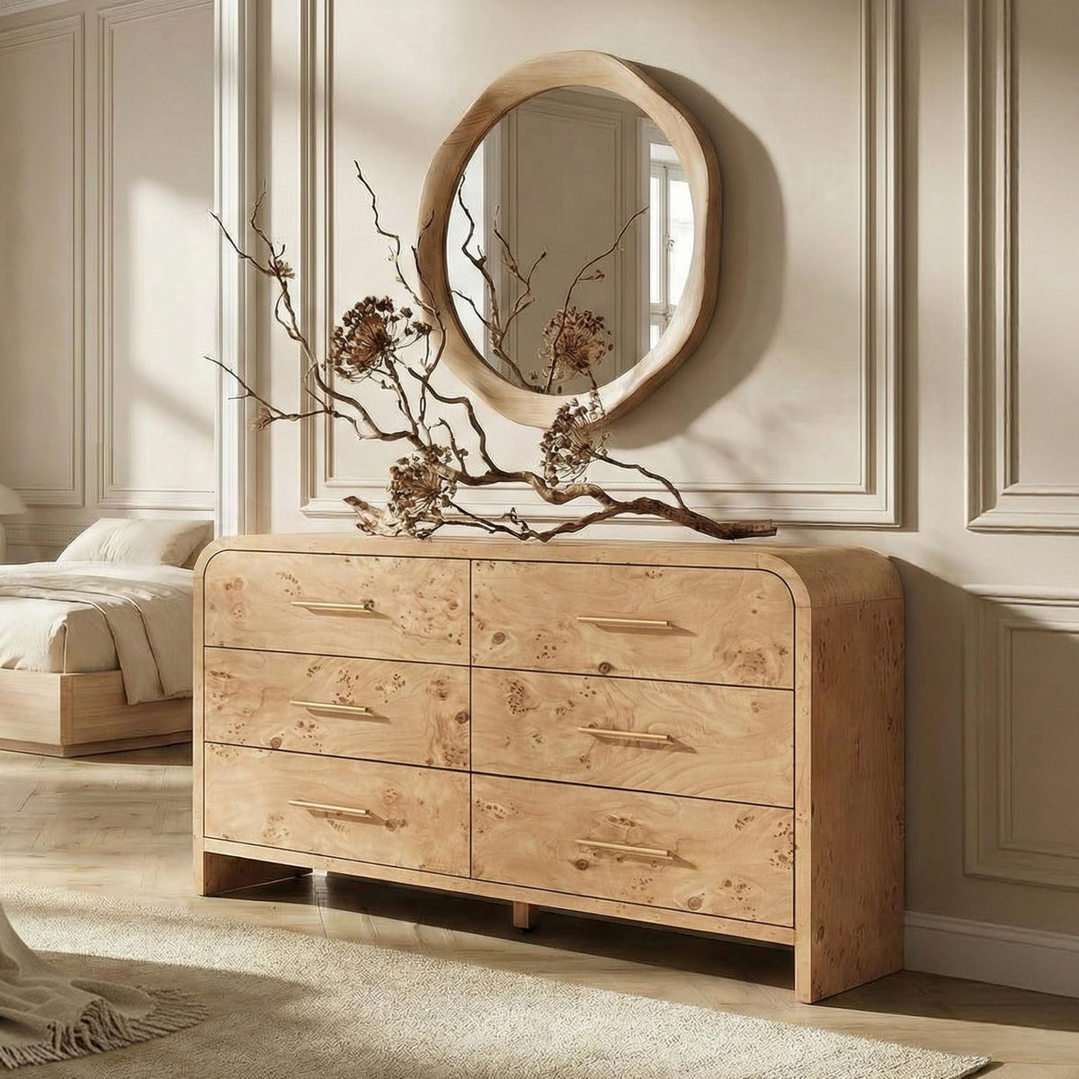Curved 6-Drawer Dresser