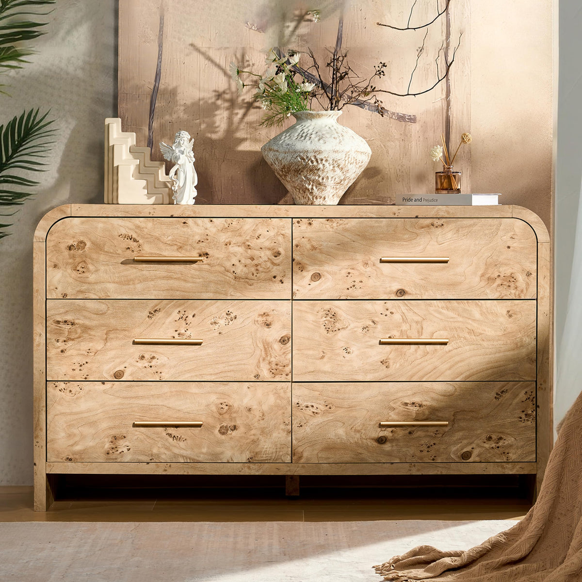 Curved 6-Drawer Dresser