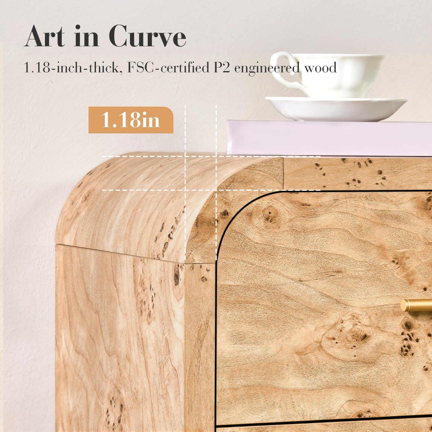 Curved 9-Drawer Dresser