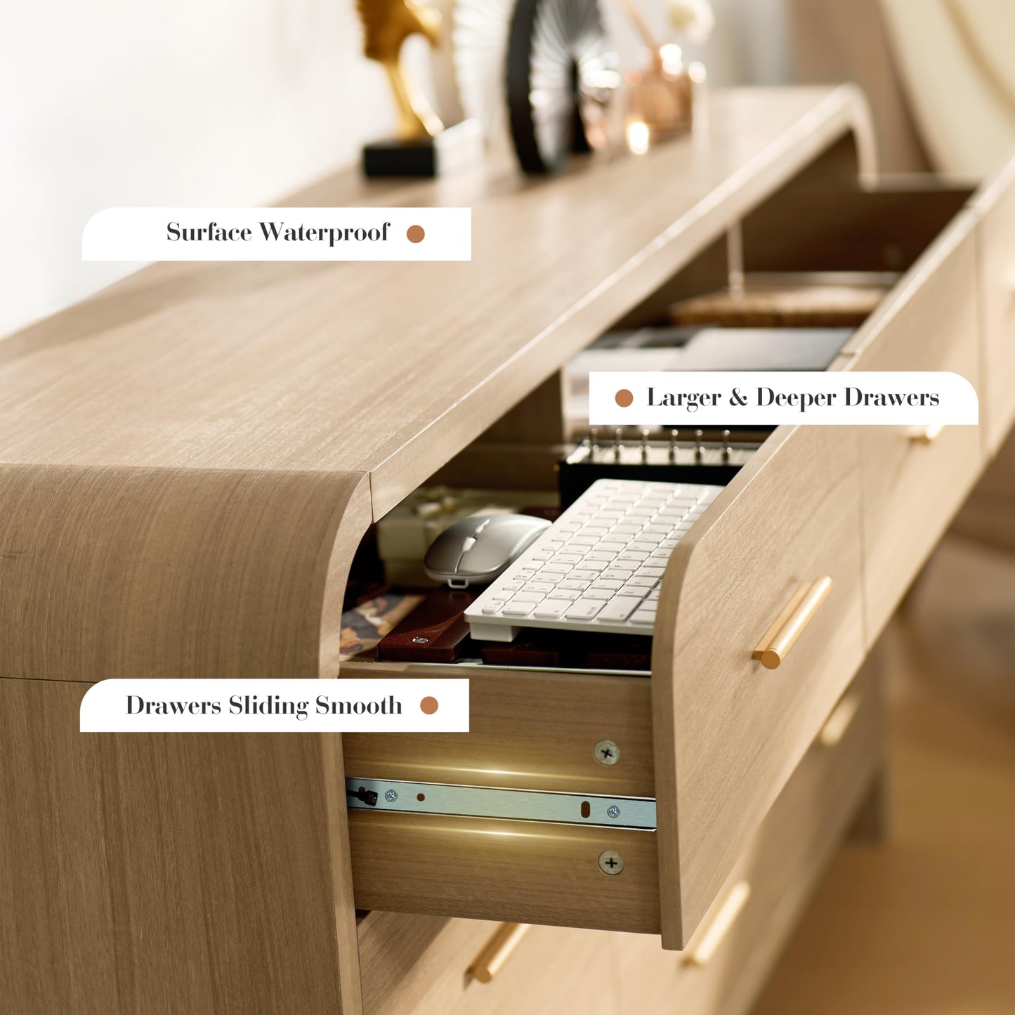 Curved 9-Drawer Dresser
