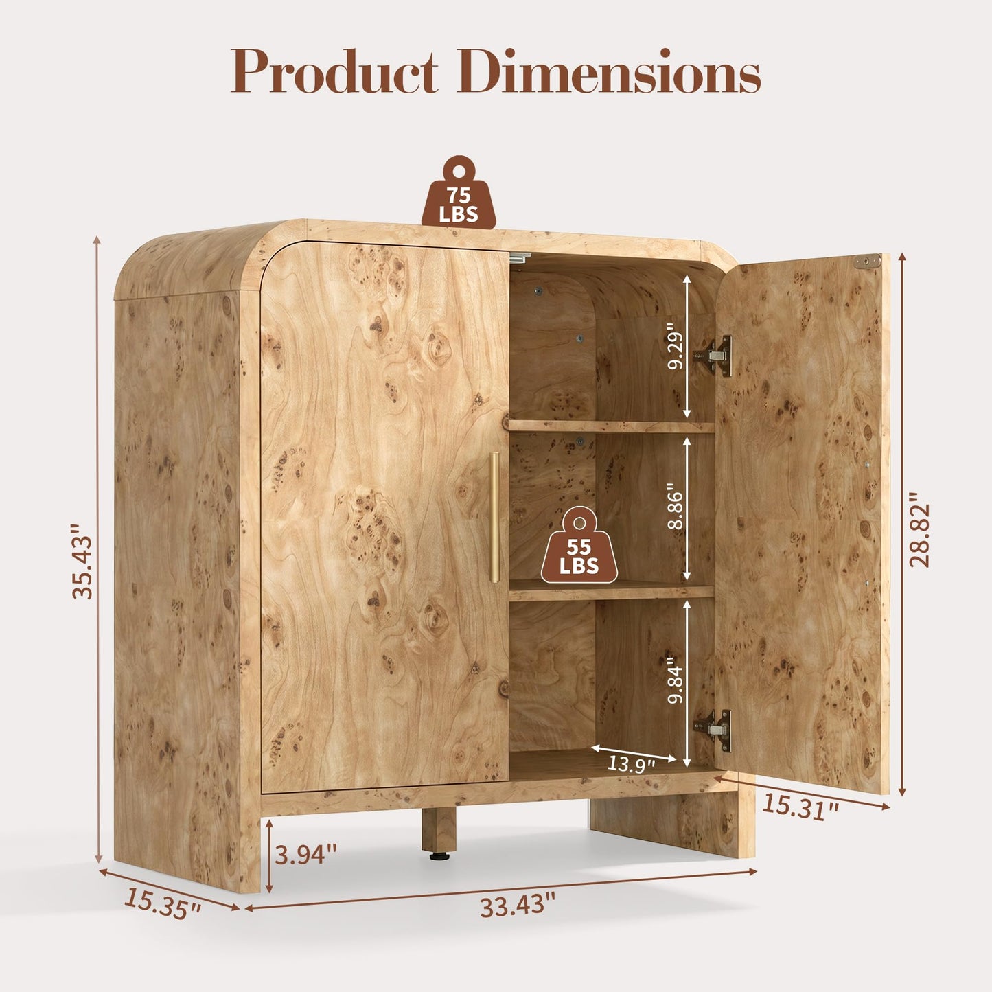 Curved 2-Door Cabinet