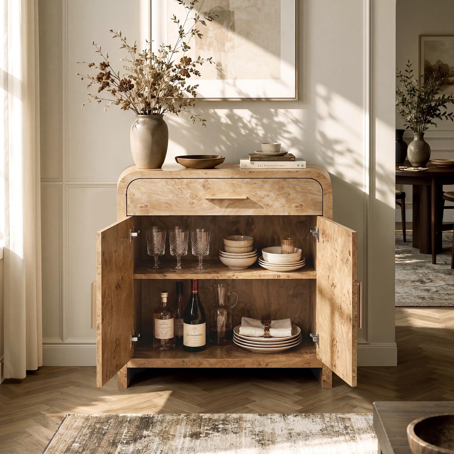 Curved 2-Door Cabinet