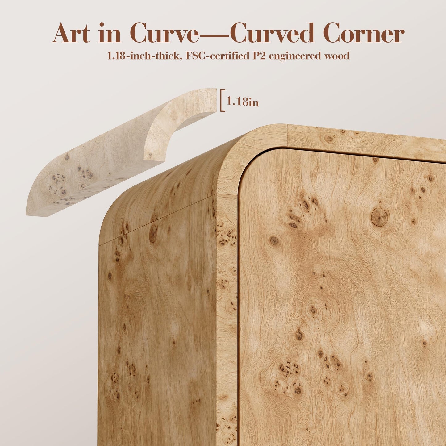 Curved 2-Door Cabinet