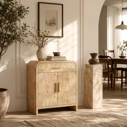 Curved 2-Door & Drawer Cabinet