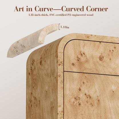 Curved 2-Door & Drawer Cabinet