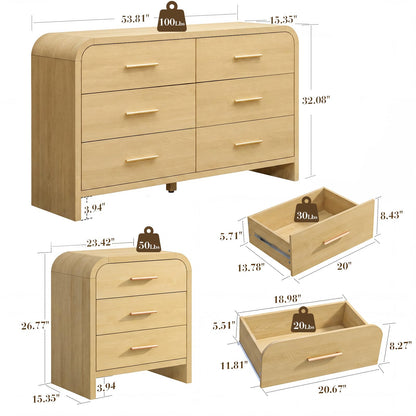 Curved 6 + 3 Drawer Set