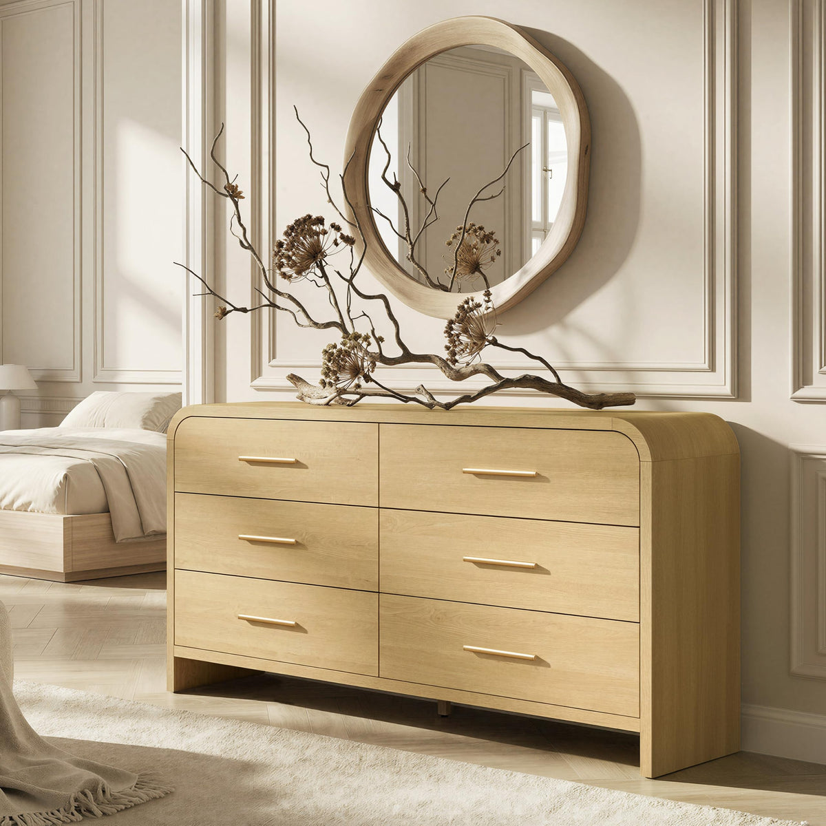 Curved 6-Drawer Dresser