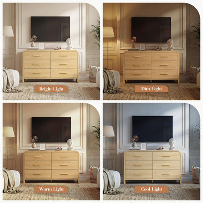 Curved 6-Drawer Dresser