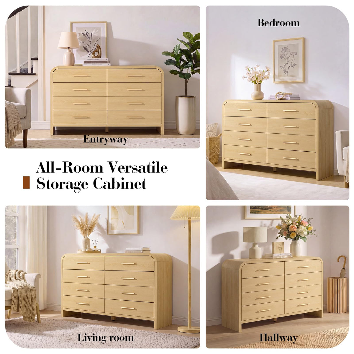 Curved 8-Drawer Dresser