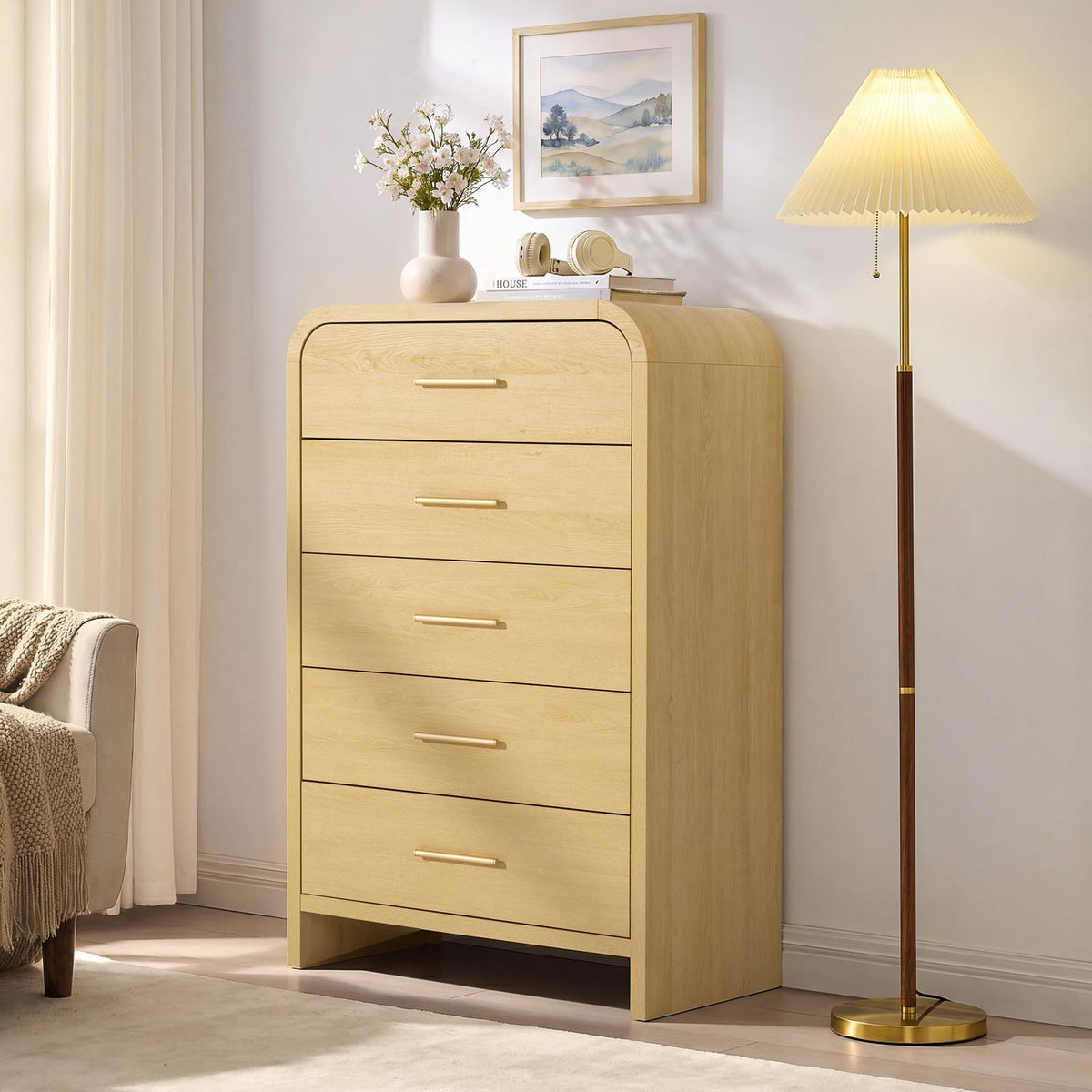 Curved 5-Drawer Dresser