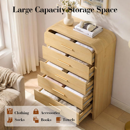 Curved 5-Drawer Dresser