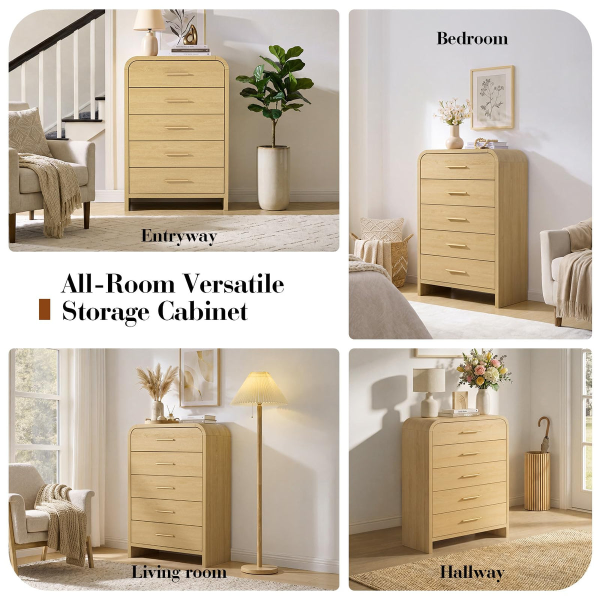 Curved 5-Drawer Dresser