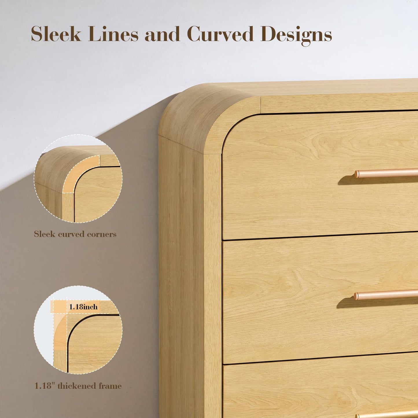 Curved 6 + 1 Drawer Set