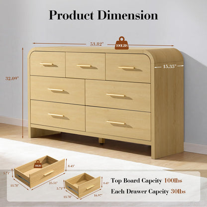 Curved 7-Drawer Dresser