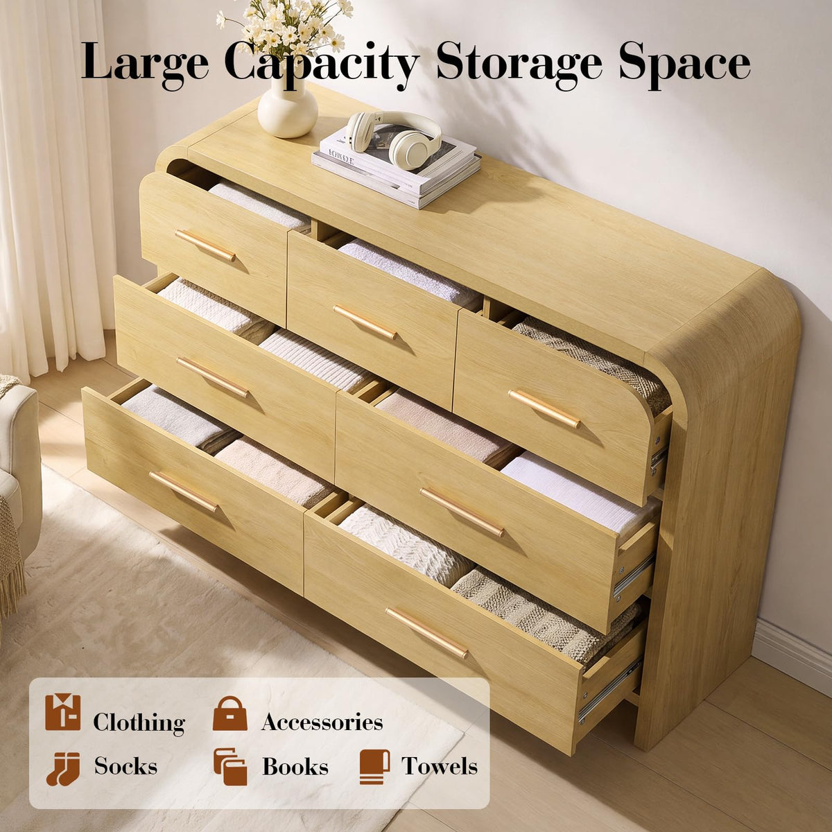 Curved 7-Drawer Dresser