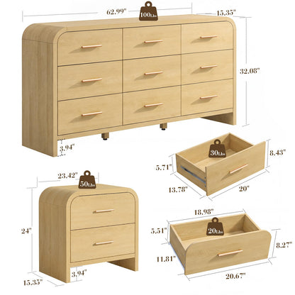 Curved 9 + 2 Drawer Set