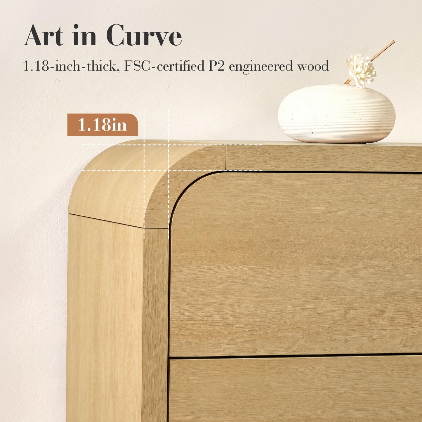 Curved 9-Drawer Dresser