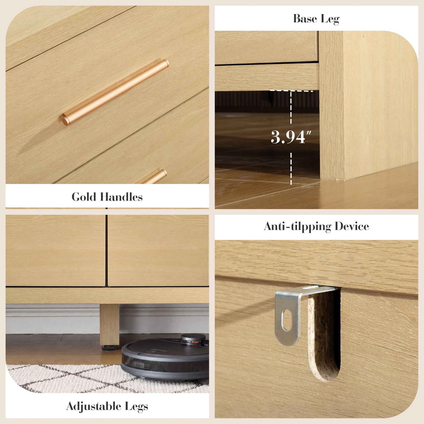 Curved 9-Drawer Dresser