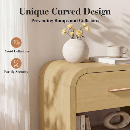 Curved 1-Drawer Nightstand