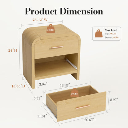 Curved 2-Drawer Nightstand