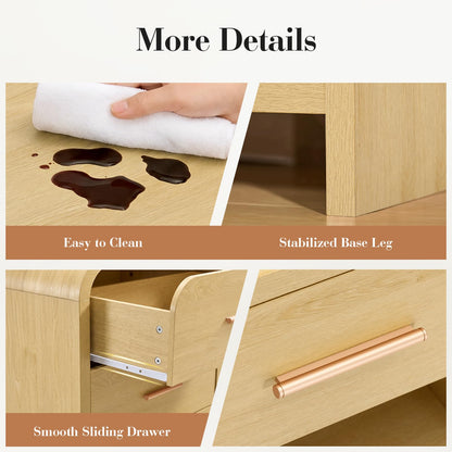 Curved 2-Drawer Nightstand
