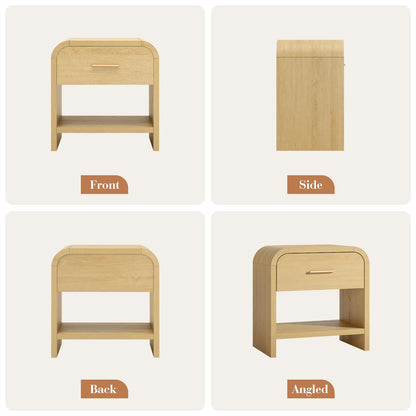 Curved 1-Drawer Nightstand