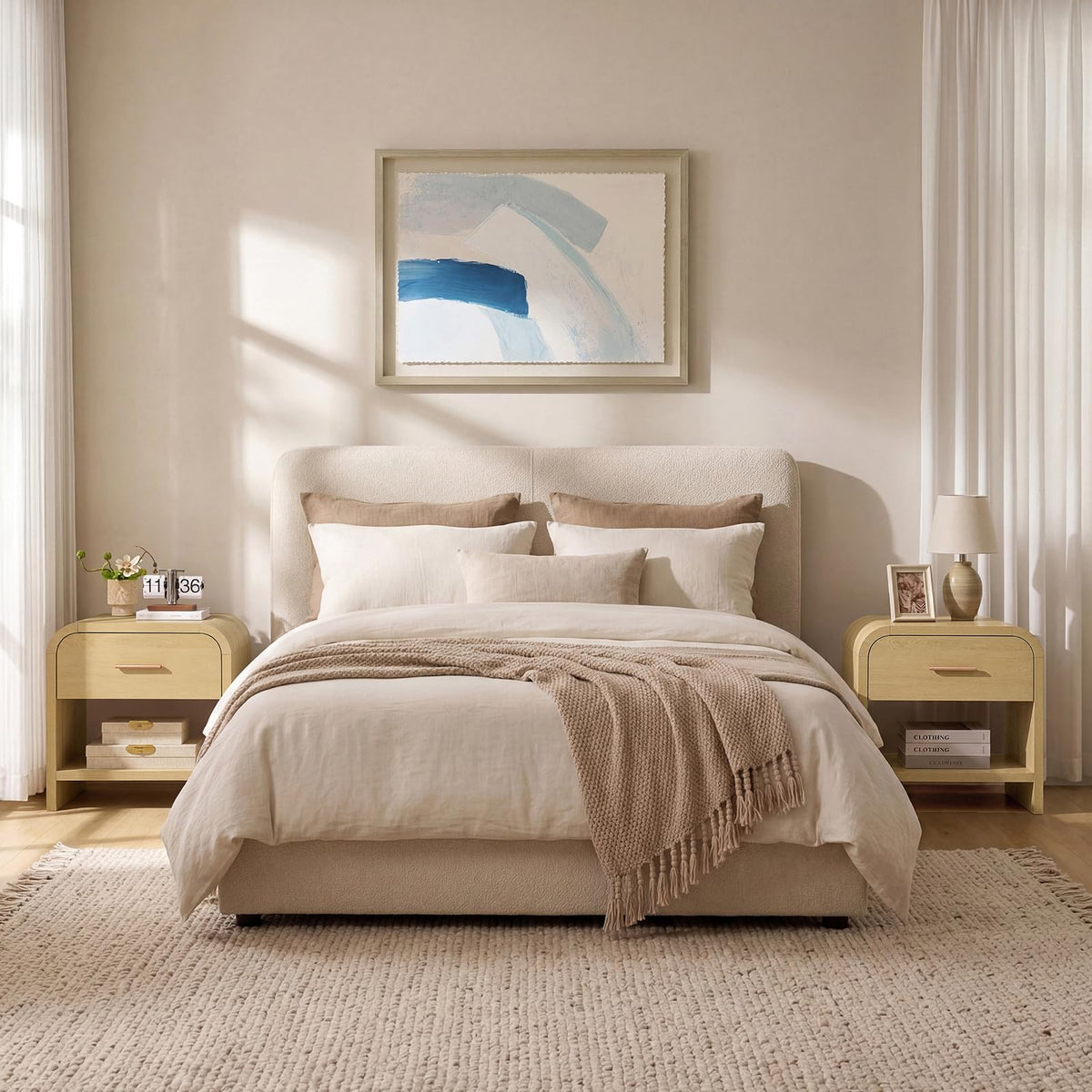 Curved 1-Drawer Nightstand