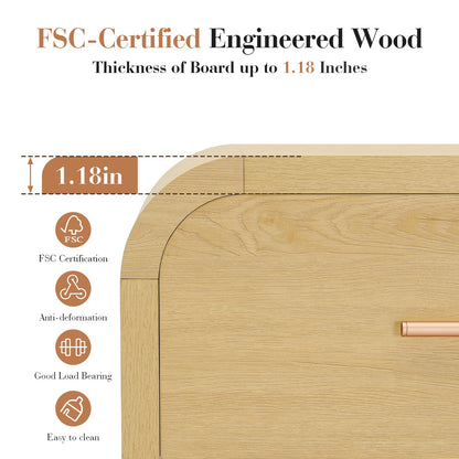 Curved 2-Drawer Nightstand