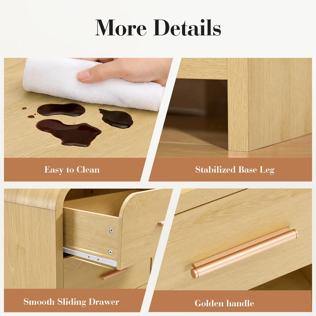 Curved 2-Drawer Nightstand