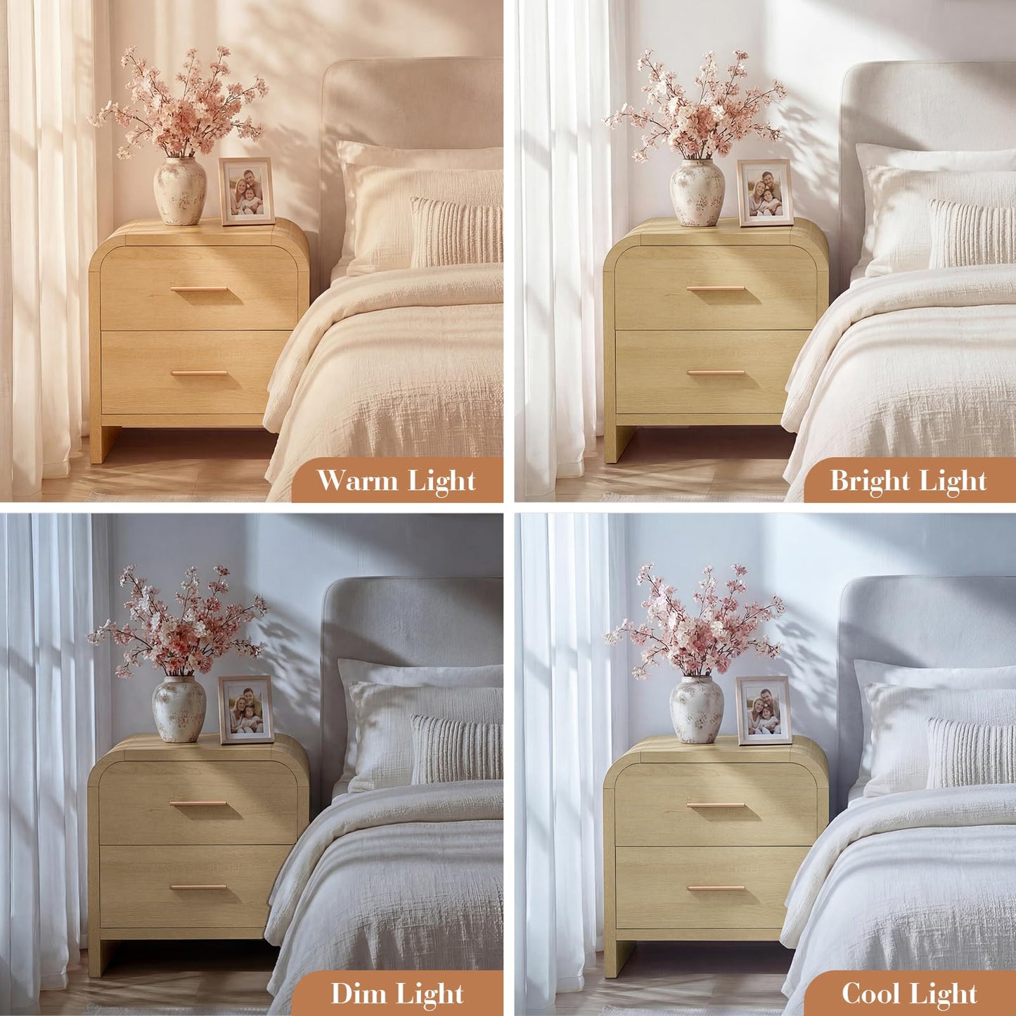 Curved 2-Drawer Nightstand