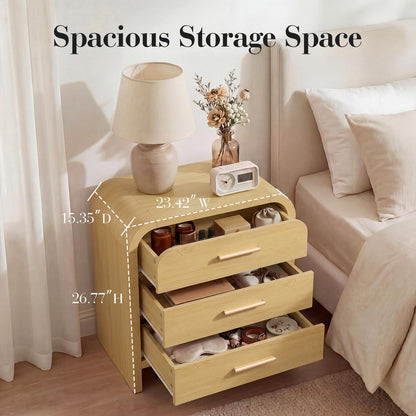 Curved 3-Drawer Nightstand