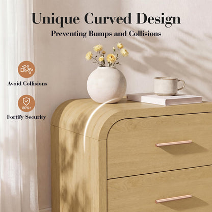 Curved 3-Drawer Nightstand