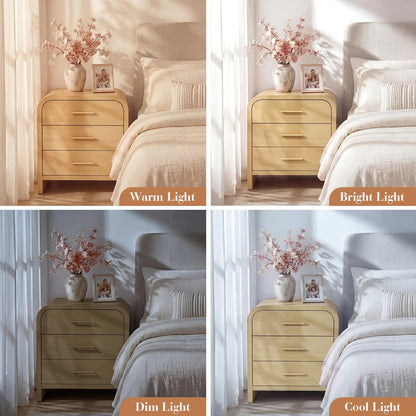 Curved 3-Drawer Nightstand